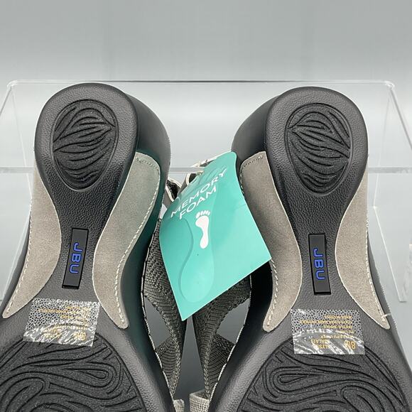 NEW JBU Women’s Alyssa Wedge Sandals Grey Shimmer Size 8M - Picture 10 of 11